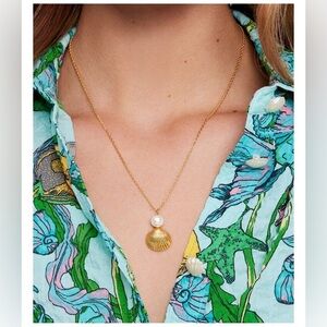 Kate Spade Gold-Tone Reef Treasure Imitation Pearl & Shell Mini Pendant Necklace